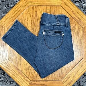 *Z. CAVARICCI* Women's Dark Blue Straight Leg Crop Cotton Jeans Size 4